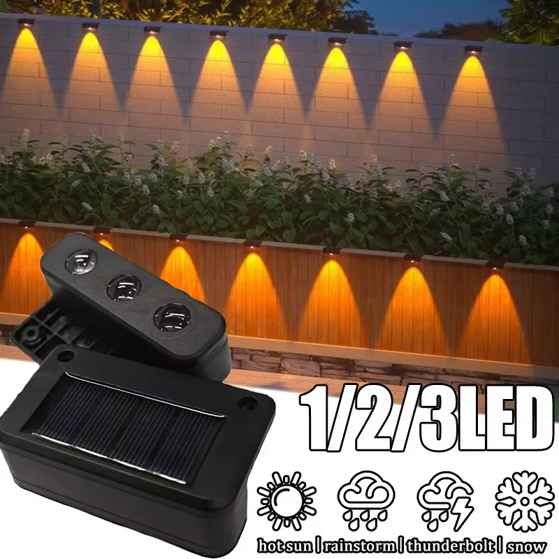 Lámpara Solar de pared para exteriores, luz alimentada por energía Solar impermeable hacia arriba y hacia abajo, ilumina la decoración del jardín del hogar, luces solares exteriores