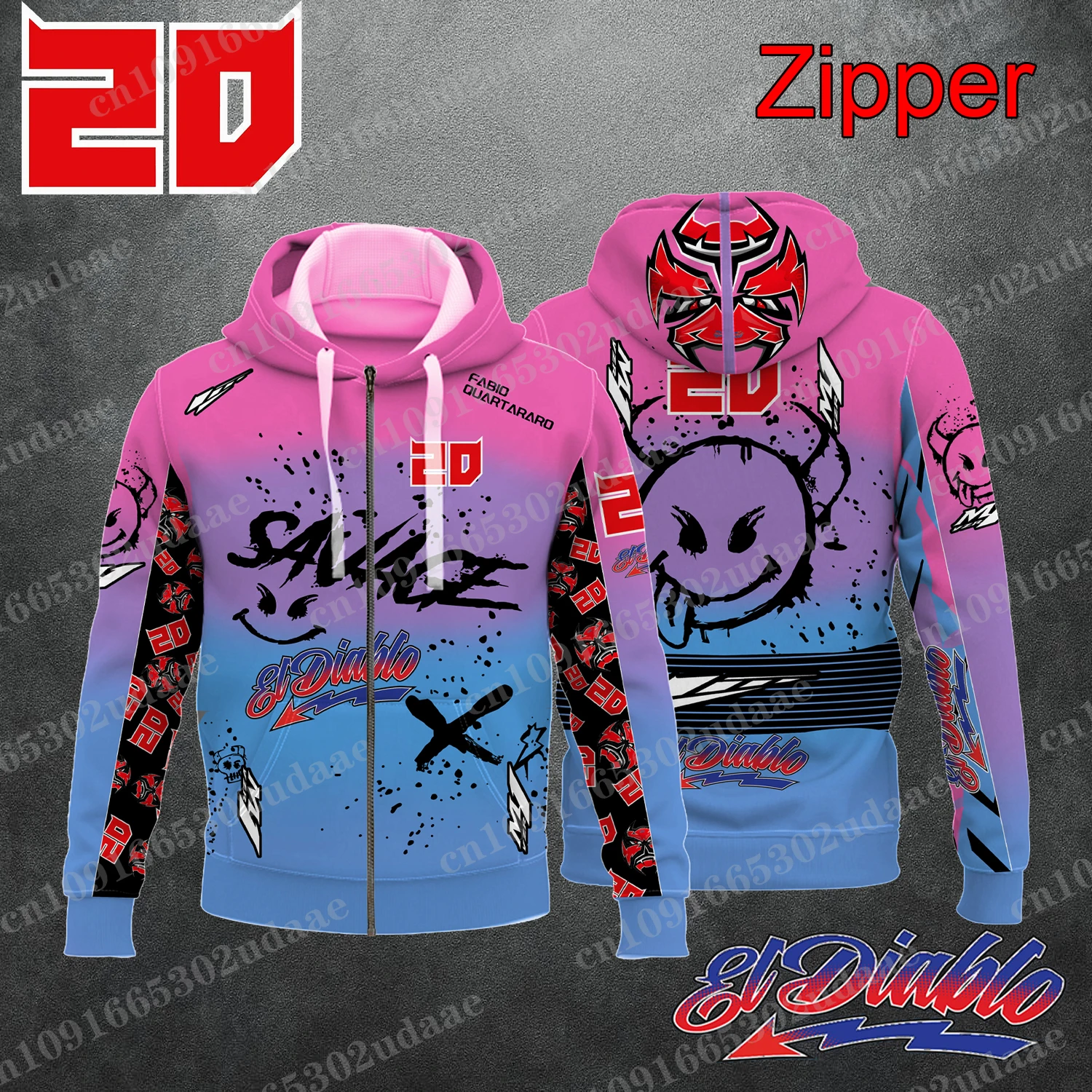 Fabio Quartararo 20 Driver Motorcycle Racing Team Mannen Rits Hoodie Mode Vrouwen Sweatshirt Herfst Sport Kinderen Jas Jas