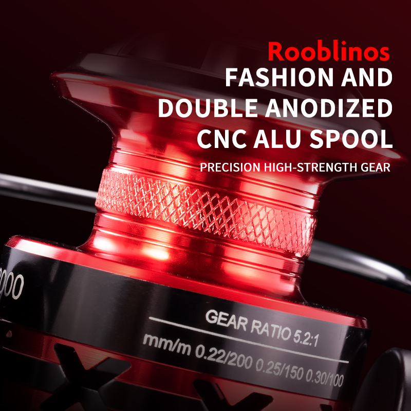 ROOBLINOS HT Spinning Angelrollen für Salzwasser Süßwasser Metallspule links/rechts austauschbare Forelle Karpfen Angelgerät