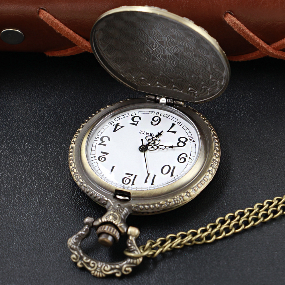 청동 동화 소녀 패턴 Steampunk 석영 주머니 시계 남성과 여성을위한 보편적 인 장식 보석 목걸이 선물