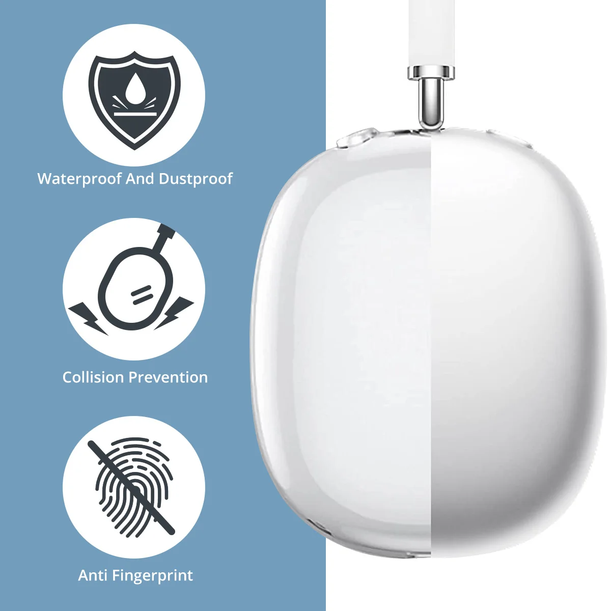 Mềm Mại Chống Trầy Xước Trong Suốt Cho AirPods Max TPU Không Dây Chống Sốc Tai Nghe Ốp Lưng Bảo Vệ Tấm Bảo Vệ