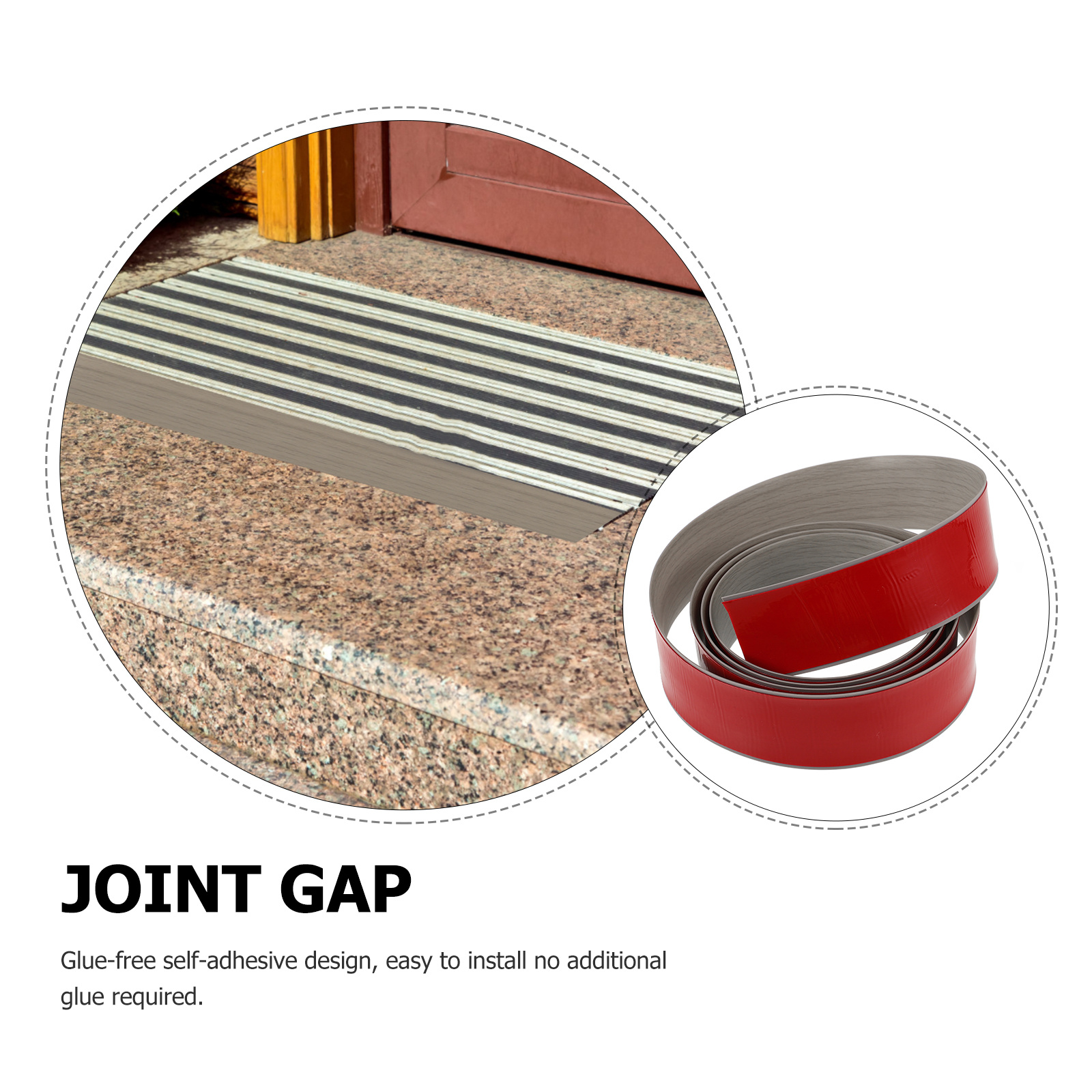 Tiras de borda de madeira autoadesivas para acabamento de piso Transition Grey Pvc