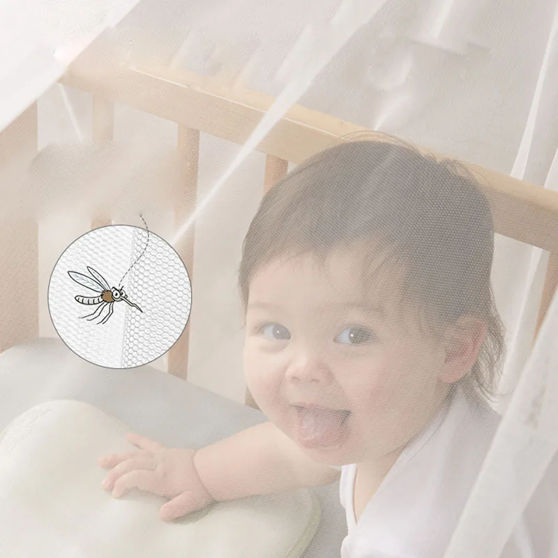 เตียงเด็กมุ้งกันยุงพับสาวโค้งมุ้งกันยุงแบบพกพาตาข่ายสําหรับทารก Cradle Canopy เตียงเปลเด็กทารก