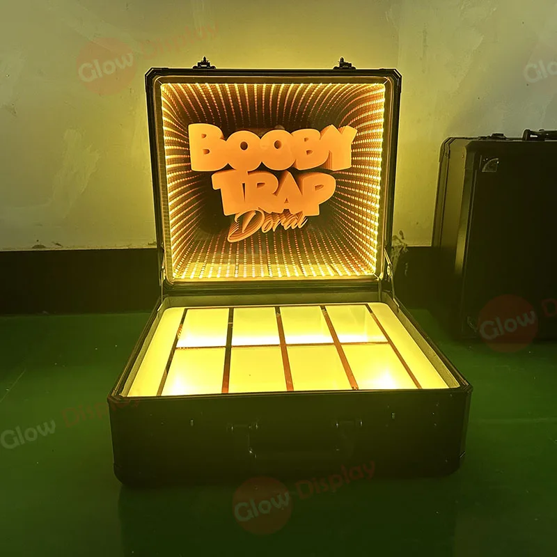 Custom Lockable LED Money Box Lighted Dollar Carrier Locking Display Case Wine Bottles Briefcase Champagne Suitcase Presenter