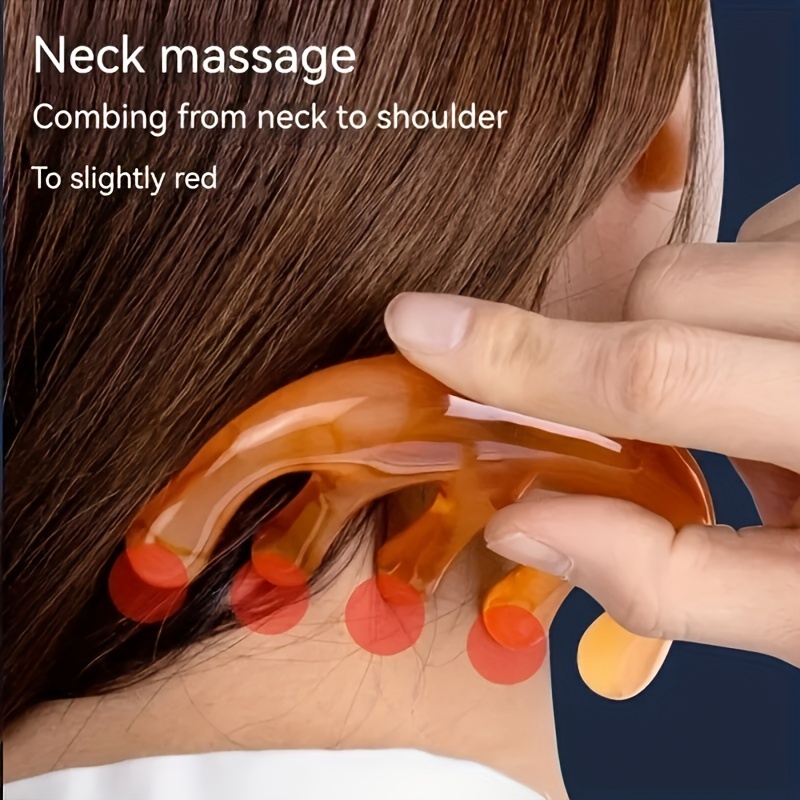 Hars Vijf-Tand Meridiaan Massage Kam voor Hoofdhuid en Meridiaan, Acupunt Grote Tanden Hoofd Hele Lichaam Spier Tool Draagbare Kleine Kam