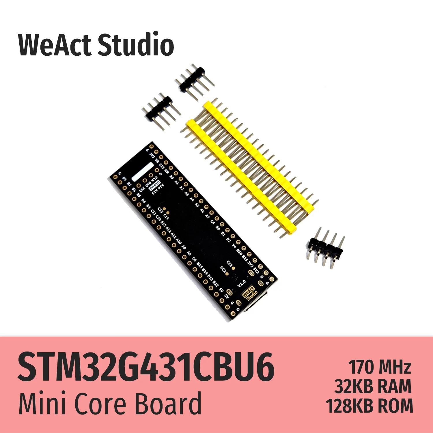 WeAct tipo largo STM32G431CBU6 STM32G431 STM32G4 STM32 placa central tablero de demostración