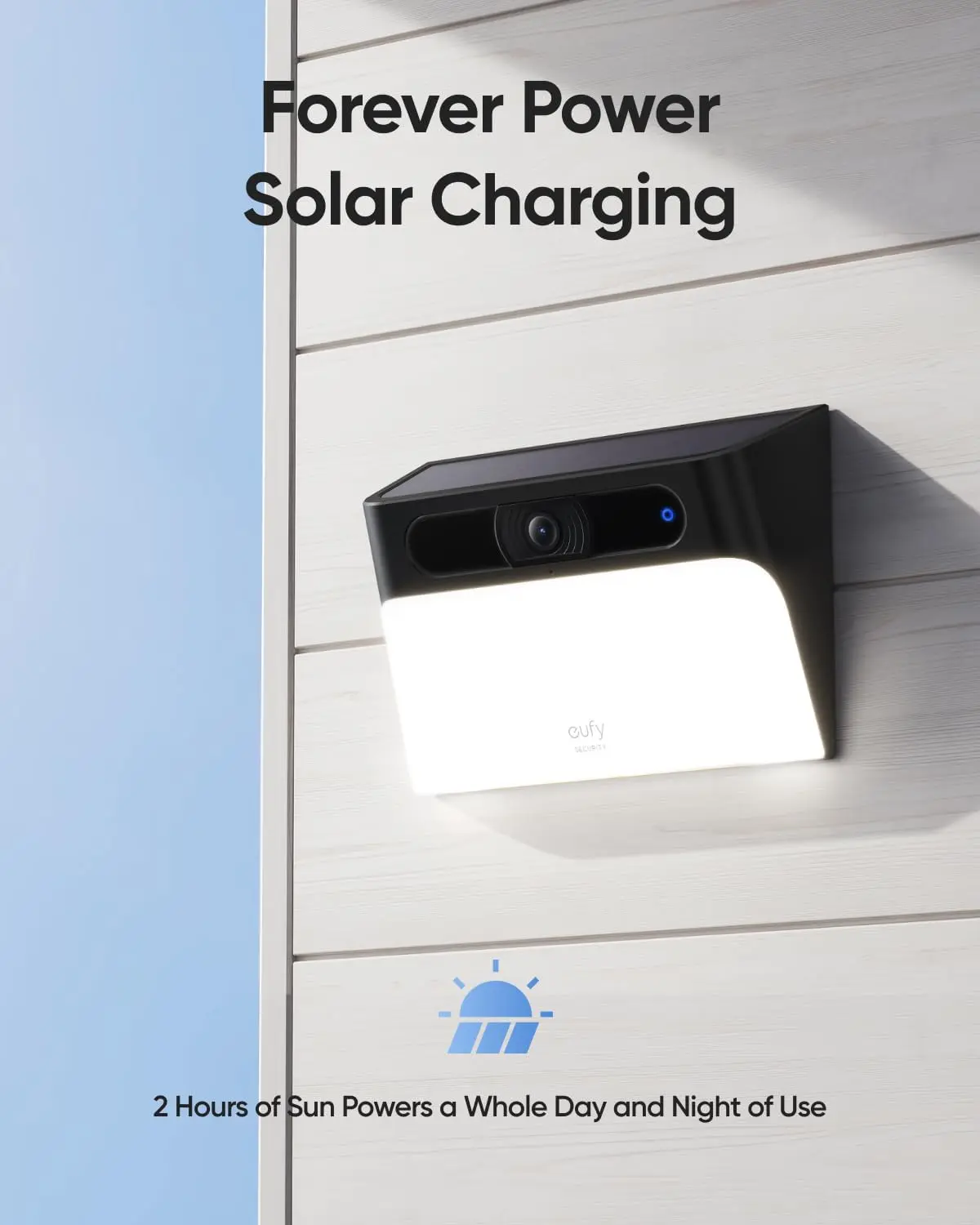 eufy Security Lampada da parete solare Cam S120 Telecamera di sicurezza solare Telecamera esterna wireless Telecamera 2K Forever Power