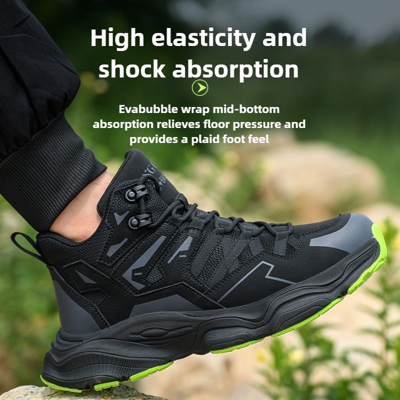 Lightweight Durable Safety Boots Anti-Smash Anti-Puncture Comfortable Breathable Work Shoes for Outdoor Use