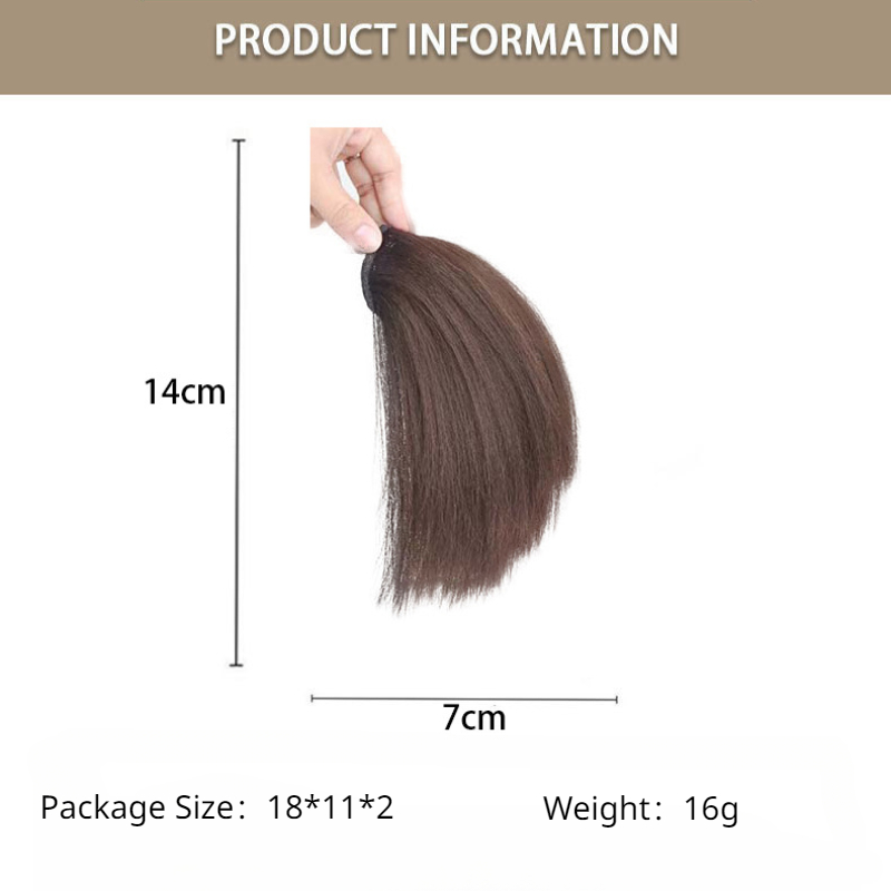 Fashion Layered Straight Head Top Piece Bangs with Clips Thick Short Hairiece Snythetic Invisible Forehead Extension Female Use