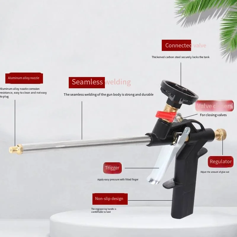 Polyurethane Mounting Spray Sealant Foam Gun Foaming Jet GlueGun Insulation Professional Caulking Tool for House