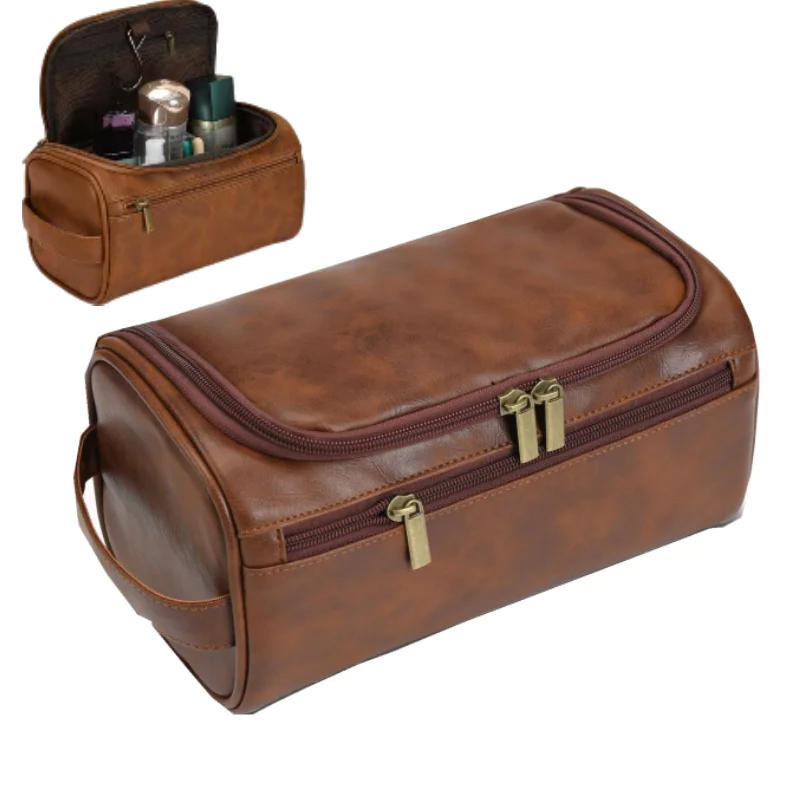 Neceser vintage para hombre, estuche de cosméticos de viaje de lujo, bolsa de lavado colgante para viajes de negocios, organizador de maquillaje masculino, bolsa de almacenamiento