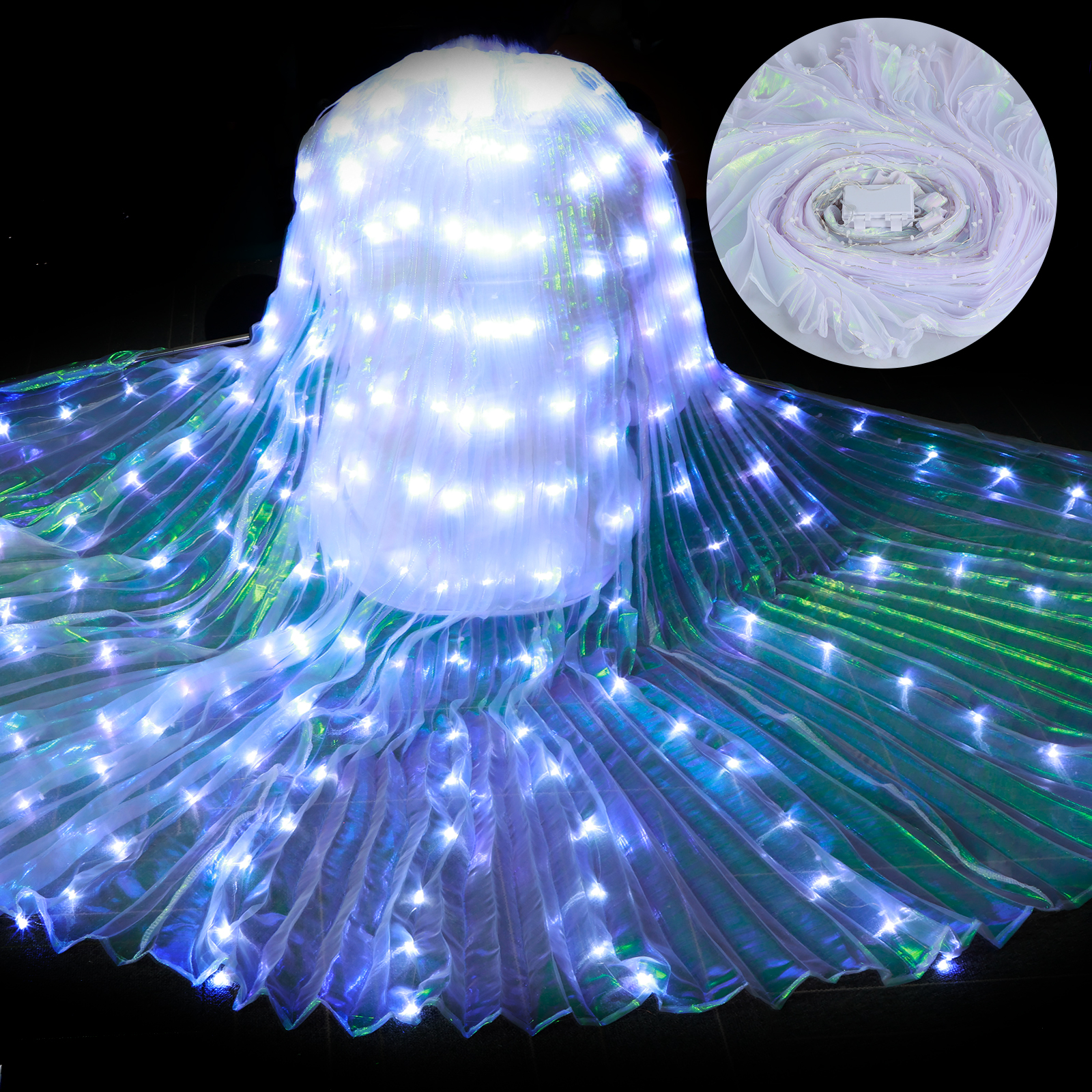 LED 妖精の羽マント大人子供ダンサーカラフルな発光蝶の羽ベリーダンスパフォーマンスステージパーティー写真小道具