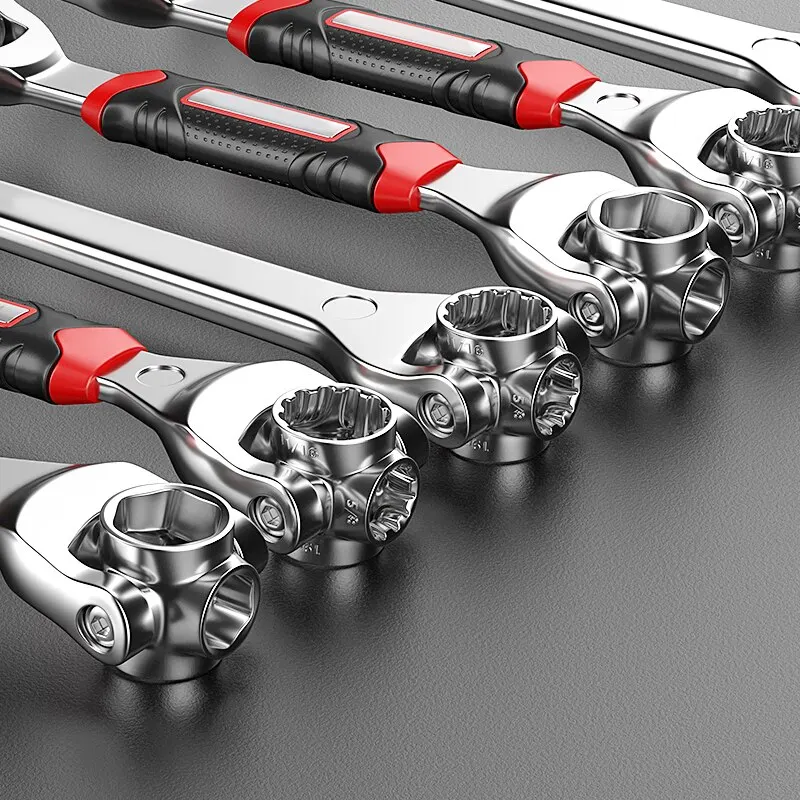 Multipurpose Tiger Wrench Tools, Catraca Universal, Parafusos Spline, Manga de Rotação, Ferramentas Manuais, Soquete Funciona, 360 Graus, 52 em 1
