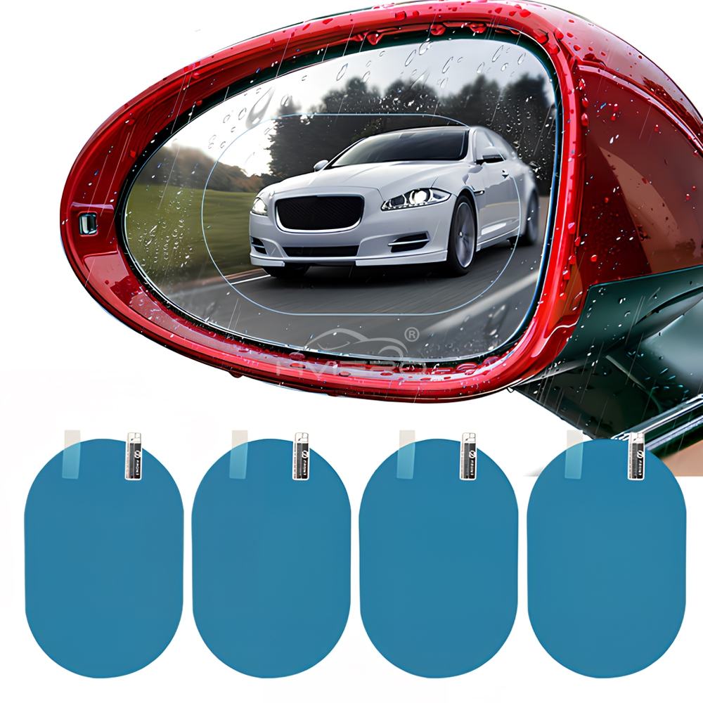 車の保護ミラーステッカー,防雨フィルム,防曇,雨,クリア,雨日中,2個