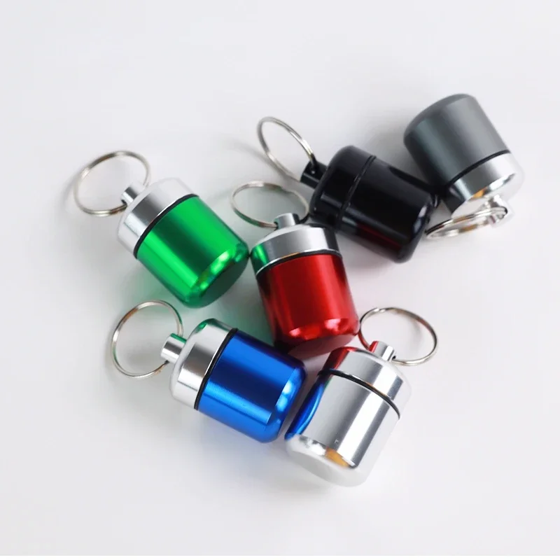 Mini Portable  Aluminum Waterproof Pill Box High Quality with Sealed Storage Flat Head and Keychain for Medicine Container New