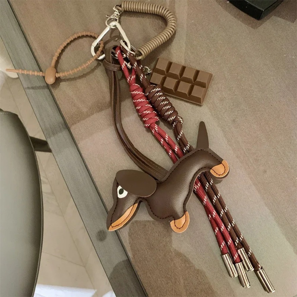 Gevlochten touw tashanger voor damestassen Nylon geweven hoogwaardige sleutelhanger hanger Retro teckel hanger tasaccessoires