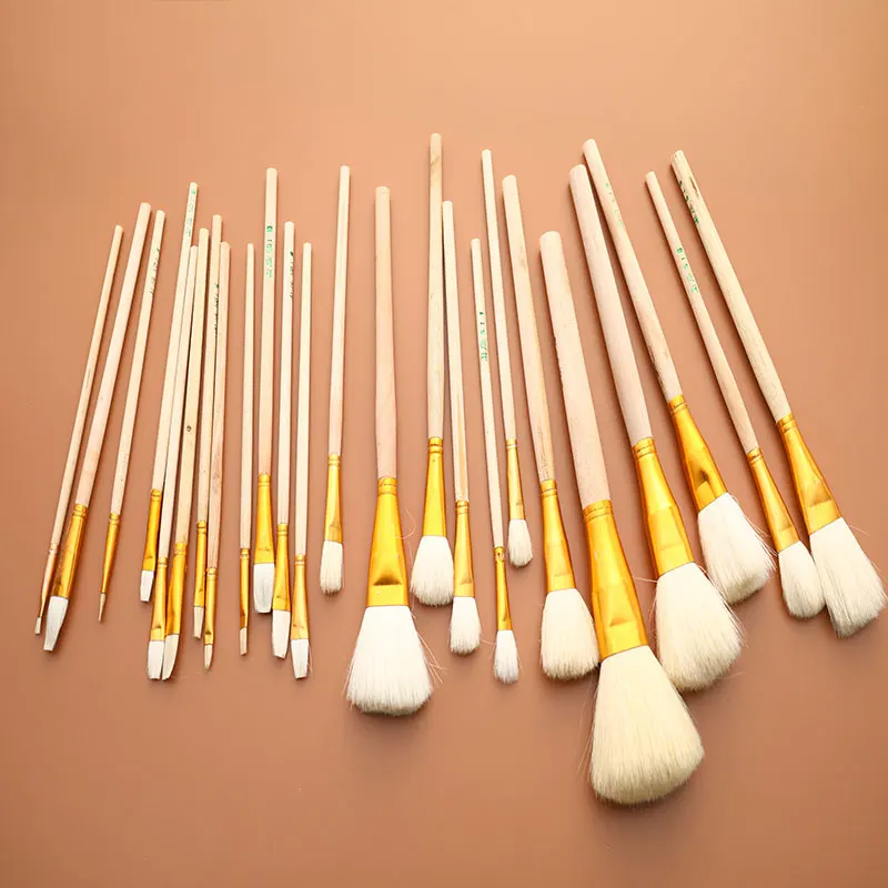 Juego de pinceles de lana para arte, 12 Uds., para esmalte cerámico/pintura para colorear, pintura de acuarela, artesanía acrílica, bolígrafo de pintura DIY, suministros de arte