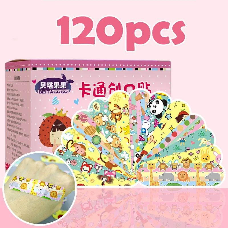 120 個かわいい漫画医療パッチ防水創傷絆創膏防塵通気性ファーストバンドエイド子供のための