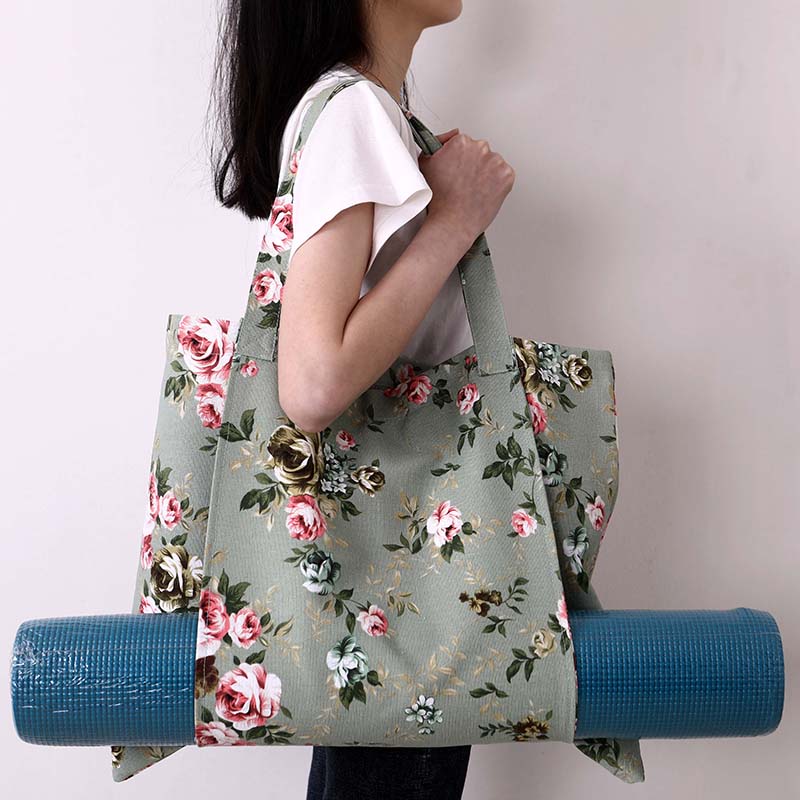 Bolsa duradera para esterilla de yoga de algodón y lona.