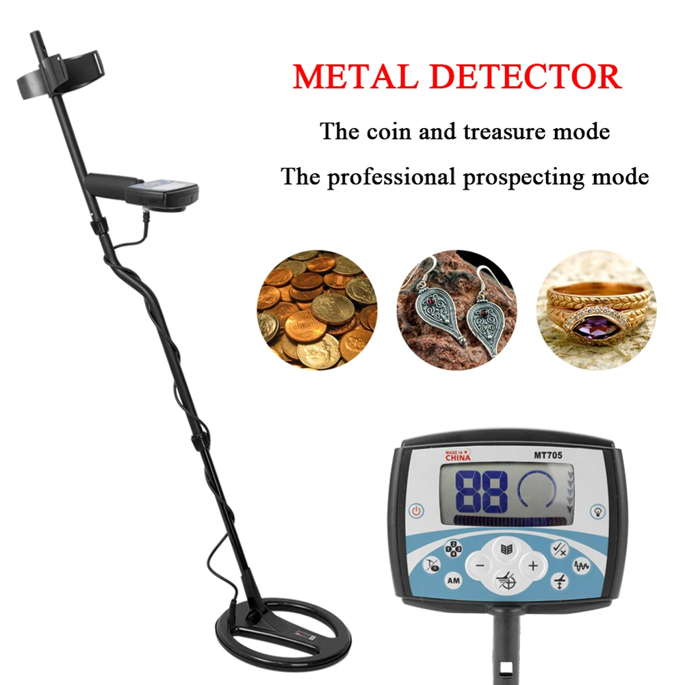 MT705 เครื่องตรวจจับโลหะ Pinpointer 270 มม.18.75KHZ กันน้ําค้นหา COIL ทองเครื่องตรวจจับ Treasure Hunter Tracker โลหะ Finder
