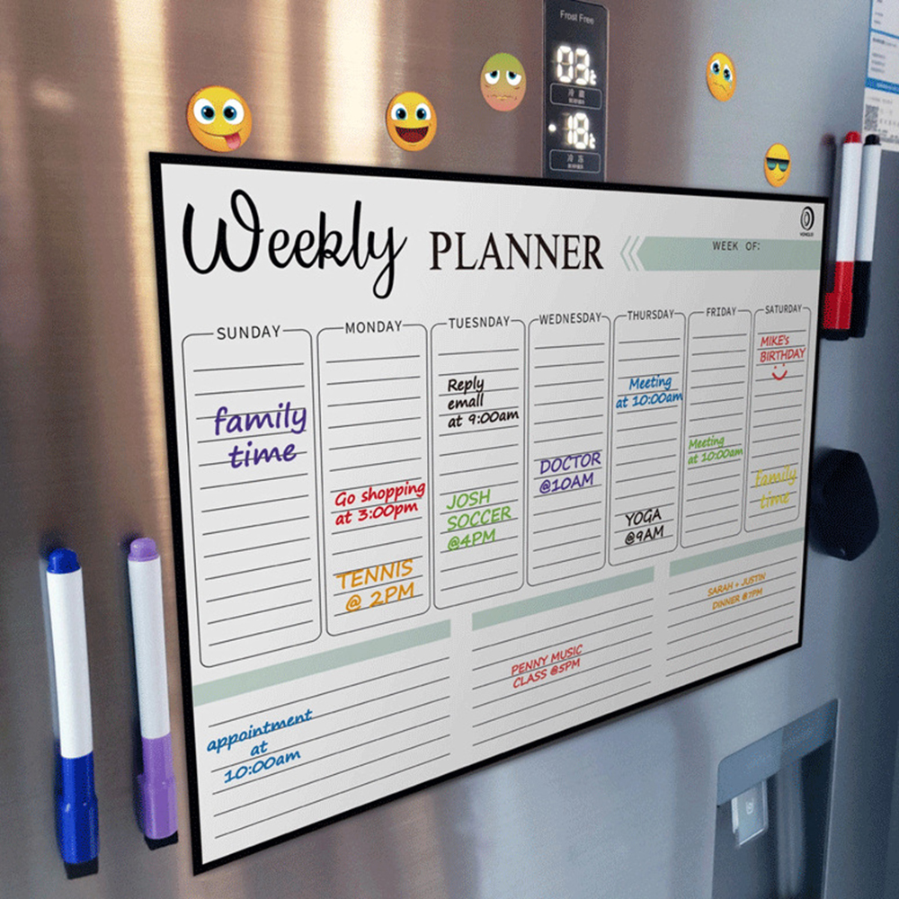 Erasable Fridge Calendar Magnet Whiteboard Monthly Weekly Planner