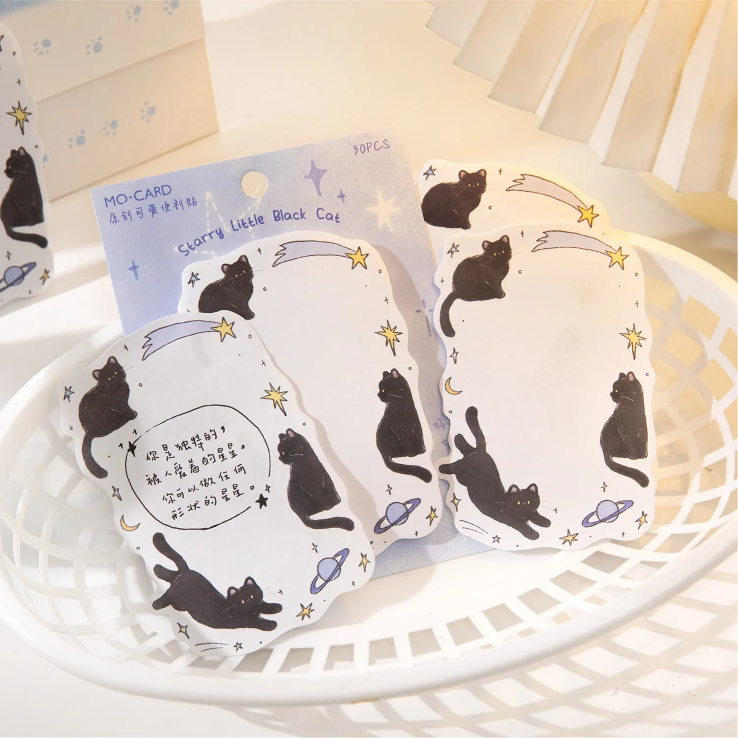 4style 30sheets cute little black cat creative sticky note memo material paper DIY handmade scrapbook background decor paper