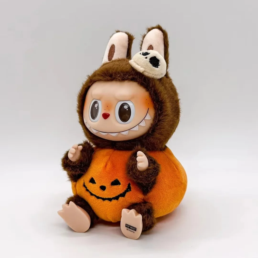 Labubu Happy Hallowween Party Series - Colgante de felpa de vinilo de calabaza sentada, réplica limitada de Halloween de edición limitada de EE. UU.
