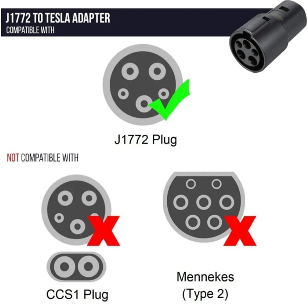 電気自動車充電アダプター,タイプ1,j1772からテスラスモデルx,y,3 s,ev充電コネクタ,evse変換,ガンコネクタ