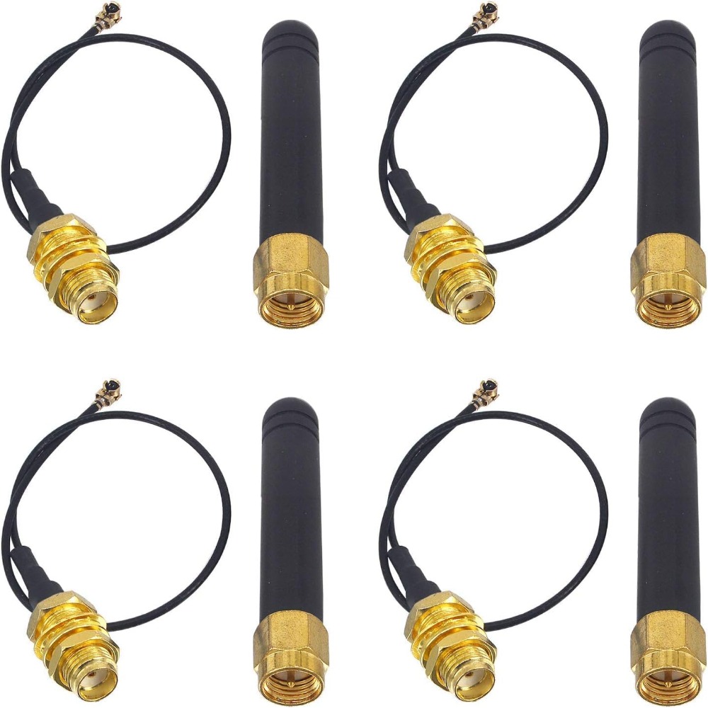 4PCS LoRa Antenna 868MHz 915MHz 3DBI with U.FL I-P-E-X-1 To SMA Connector for Lora Board ESP32 Lora32u4 II WiFi Lora32 15cm