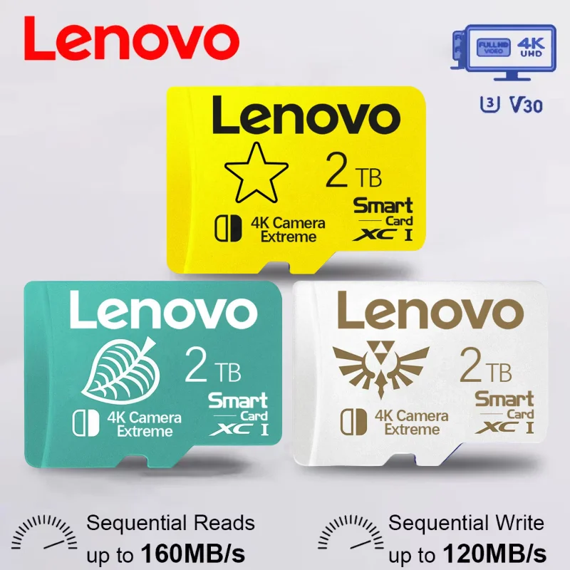 Tarjeta de memoria SD de capacidad Real Lenovo, tarjeta Micro TF SD de 2TB, 1TB, 512GB, tarjetas Micro Tarjeta SD de 128GB para teléfono Nintendo Switch