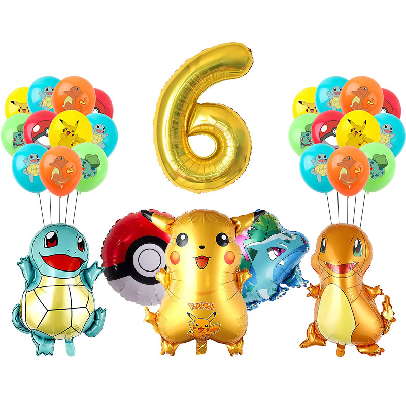 Pokemon Party Birthday Decoration Happy Pokemon Go Theme Tableware Set Cups Plates Pikachu Balloons Banner Supplies Kids Favors