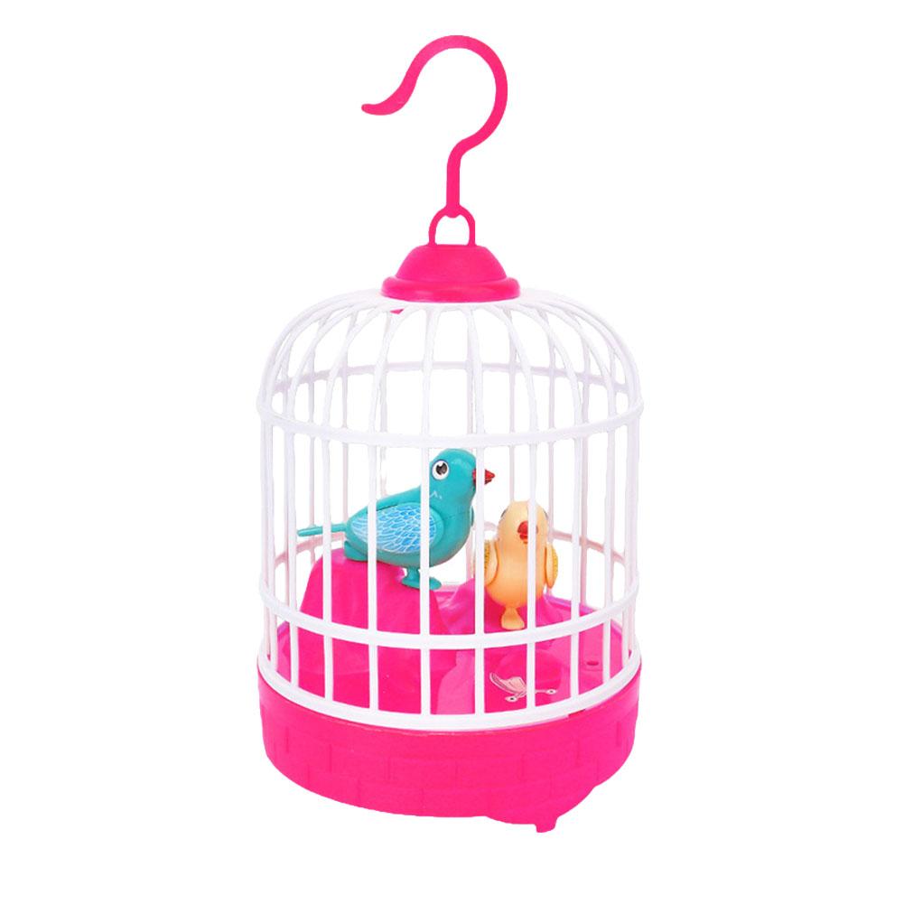 Voice-activated Induction Birds Birdcage Toy Mini Children Electronic Simulation Bird Cage Toy With Sound Realistic Voice Parrot
