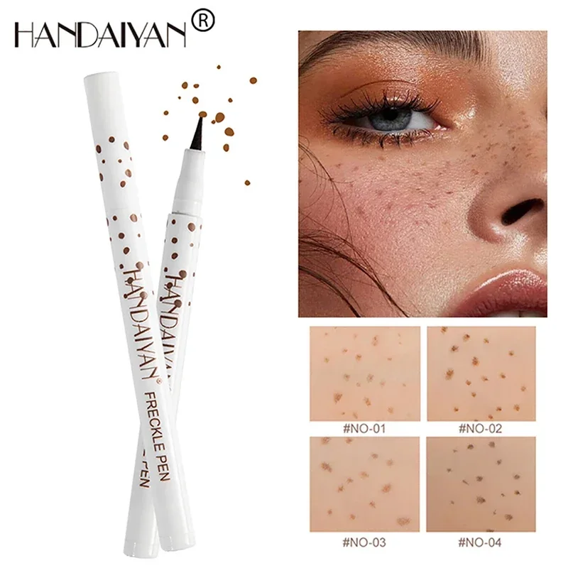 Pluma de pecas falsas para cara, pluma de pecas falsas realistas, resistente al agua, Natural, para aspecto duradero, herramienta cosmética, 1 ud.