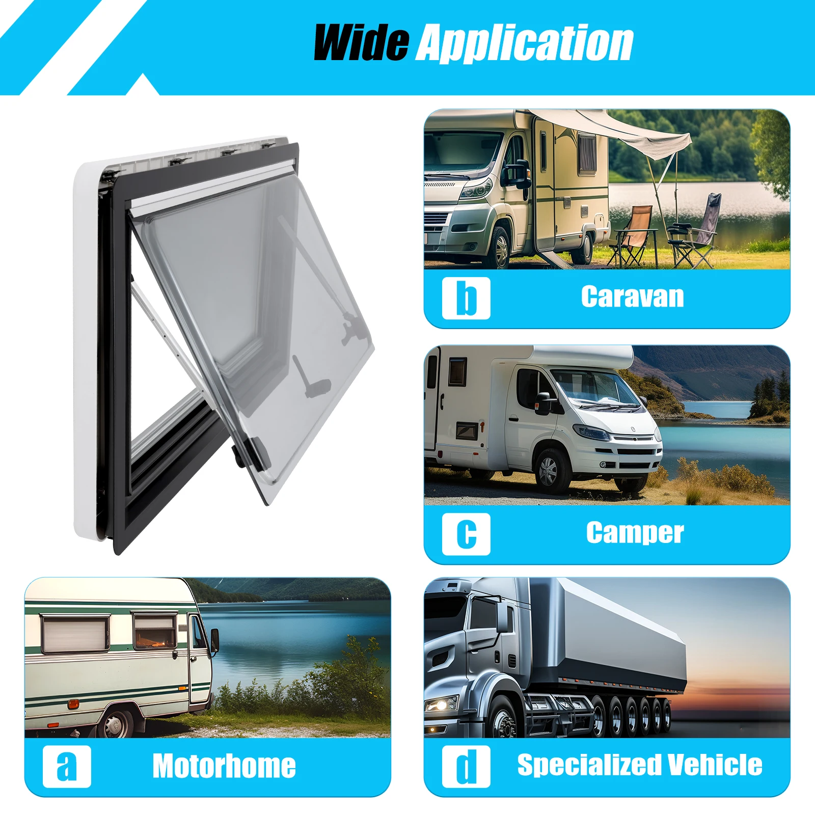900*500MM Window Caravan RV Motorhome Window Exhaust Windows for Camper and Trailer