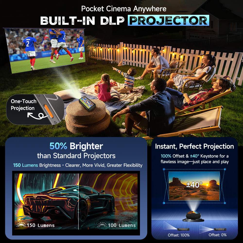 【World Premiere】Ulefone Armor 34 Pro 5G AI Rugged Phone 25500mAh Up to 32GB+512GB Built-in Projector 120Hz 6.95" NFC Smartphone