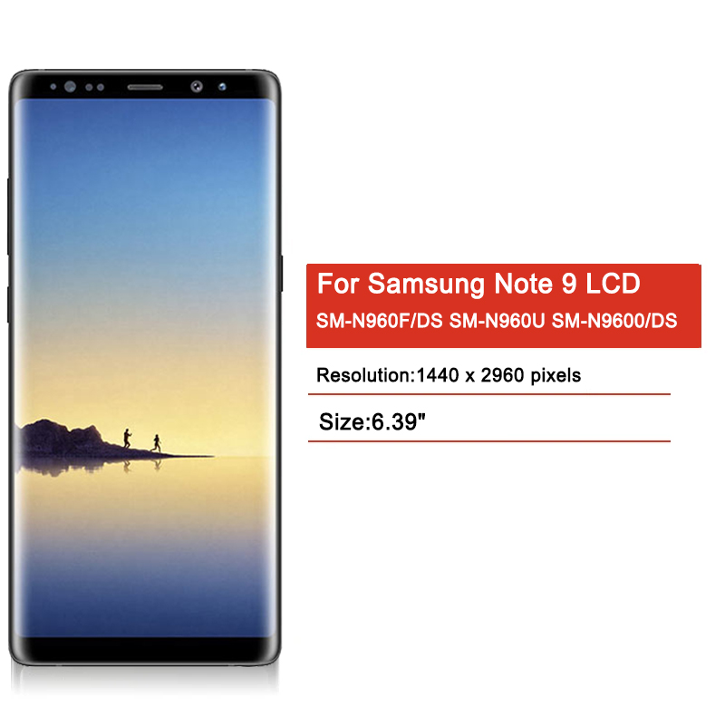 100% テストサムスン Note9 液晶ディスプレイタッチスクリーンデジタイザアセンブリサムスン注 9 N960F N960U N9600 液晶フレーム