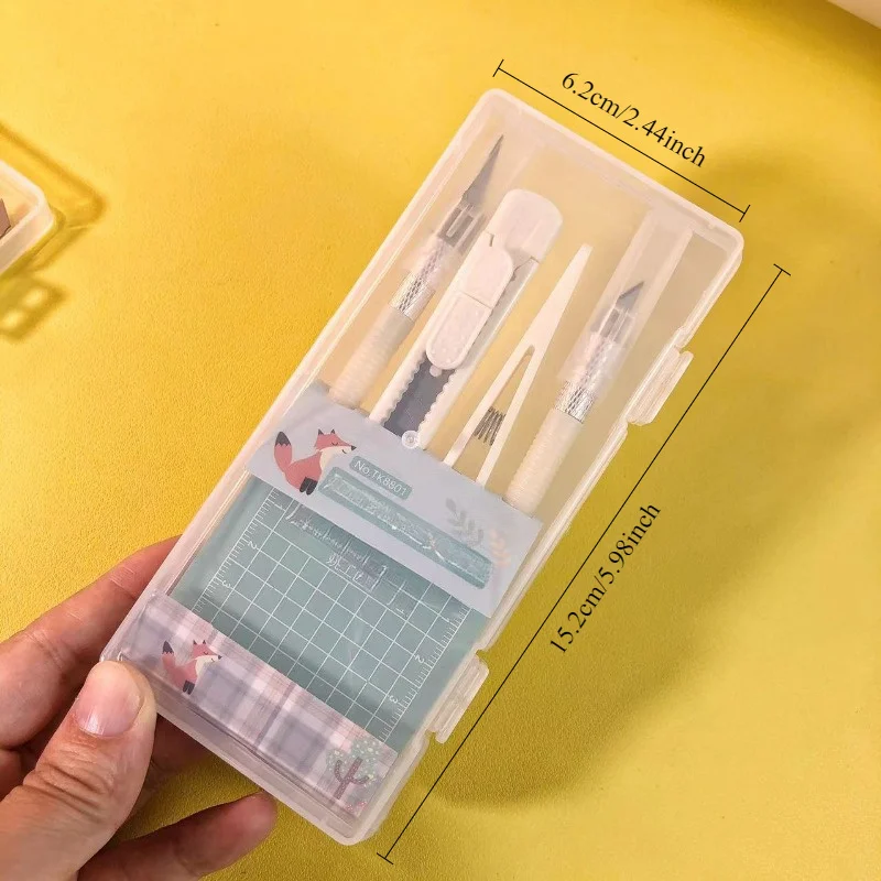 DIY Craft Tool Set with Cutting Pad, Precision Engraving Knife, and Sticker Dispenser  Includes Multiple Tools in  Organizer Box