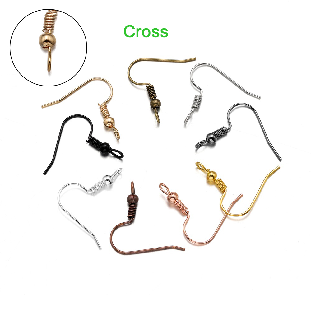100 unids/lote 20*17mm 10 colores cuentas de hierro encantos hebillas con gancho para la oreja pendientes cierre hallazgos suministros para fabricación de joyería DIY