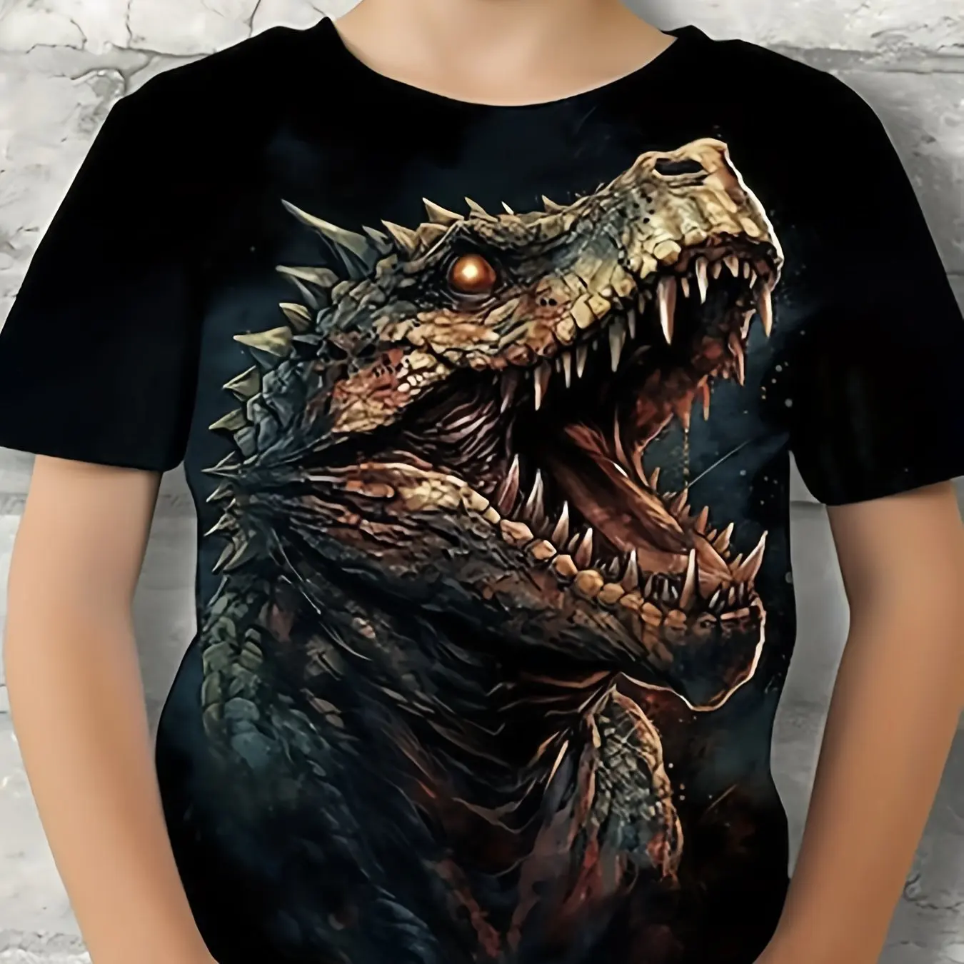 เสื้อผ้าเด็กเสื้อผ้าเด็กเสื้อยืดแขนสั้นเด็กเสื้อยืด 3D ไดโนเสาร์พิมพ์สบายๆเด็กเสื้อผ้าฤดูร้อนเสื้อผ้าเด็กหญิง Tops TEE