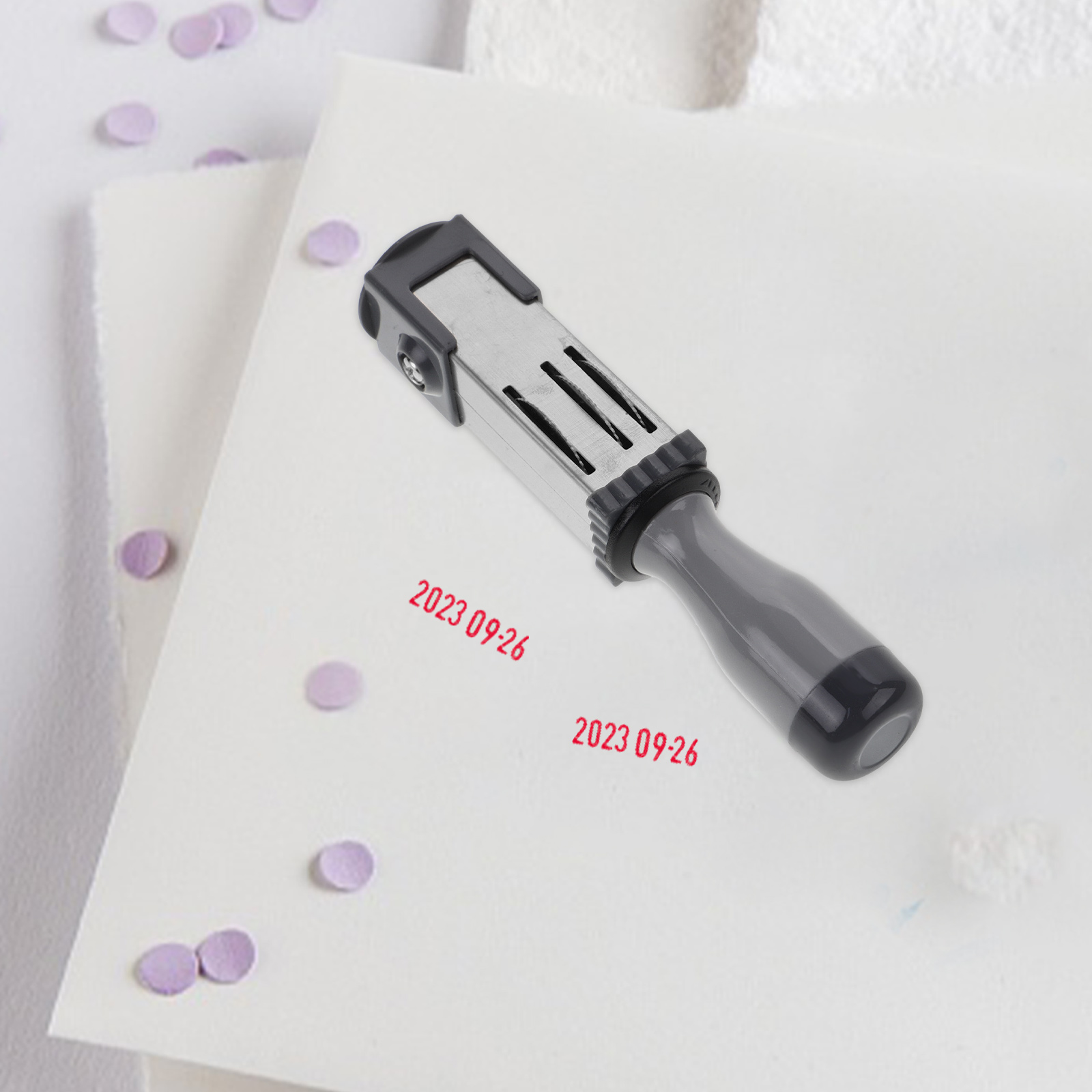 Add Ink Date Stamp Material (round 21mm) Office Month Pp Handheld Time