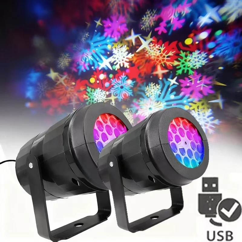 Sneeuwvlok Kerst Laserprojector Licht met 16 patronen Waterdichte Roterende Kerst LED Podiumverlichting Kerstdecoratie