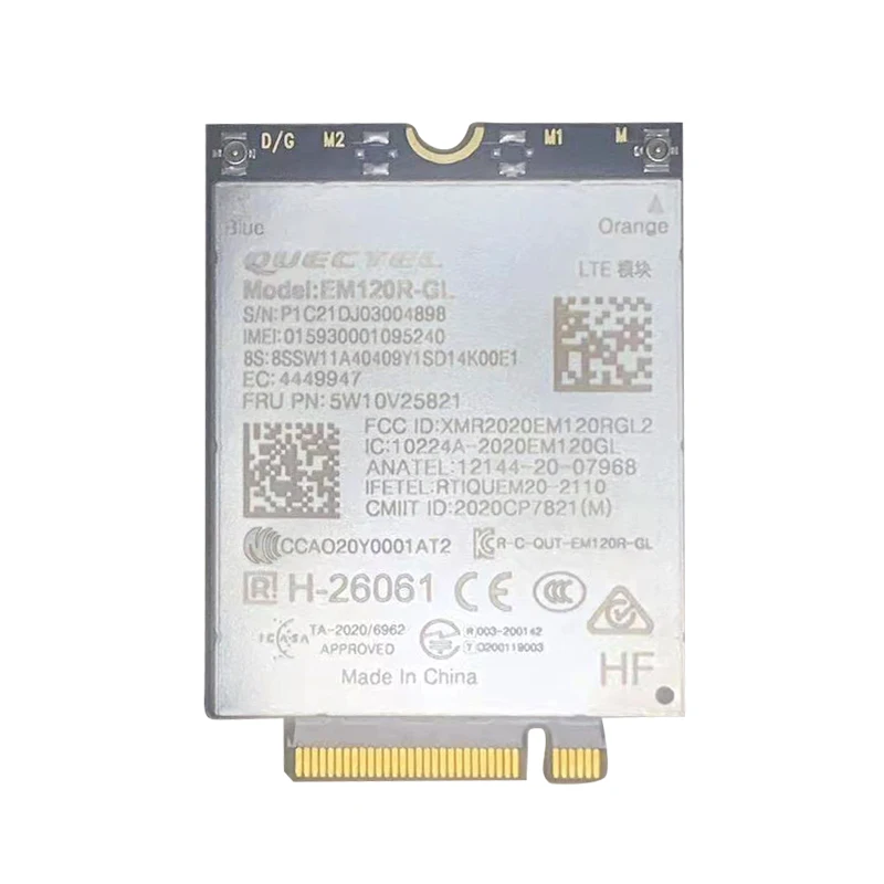 Quectel EM120R-GL LTE-A Cat12 4G M.2 módulo para 2021 Thinkpad P14s P15s L14 L15 T14 T14s T15 X1 Carbon 9th Yoga 6th X13 Gen2