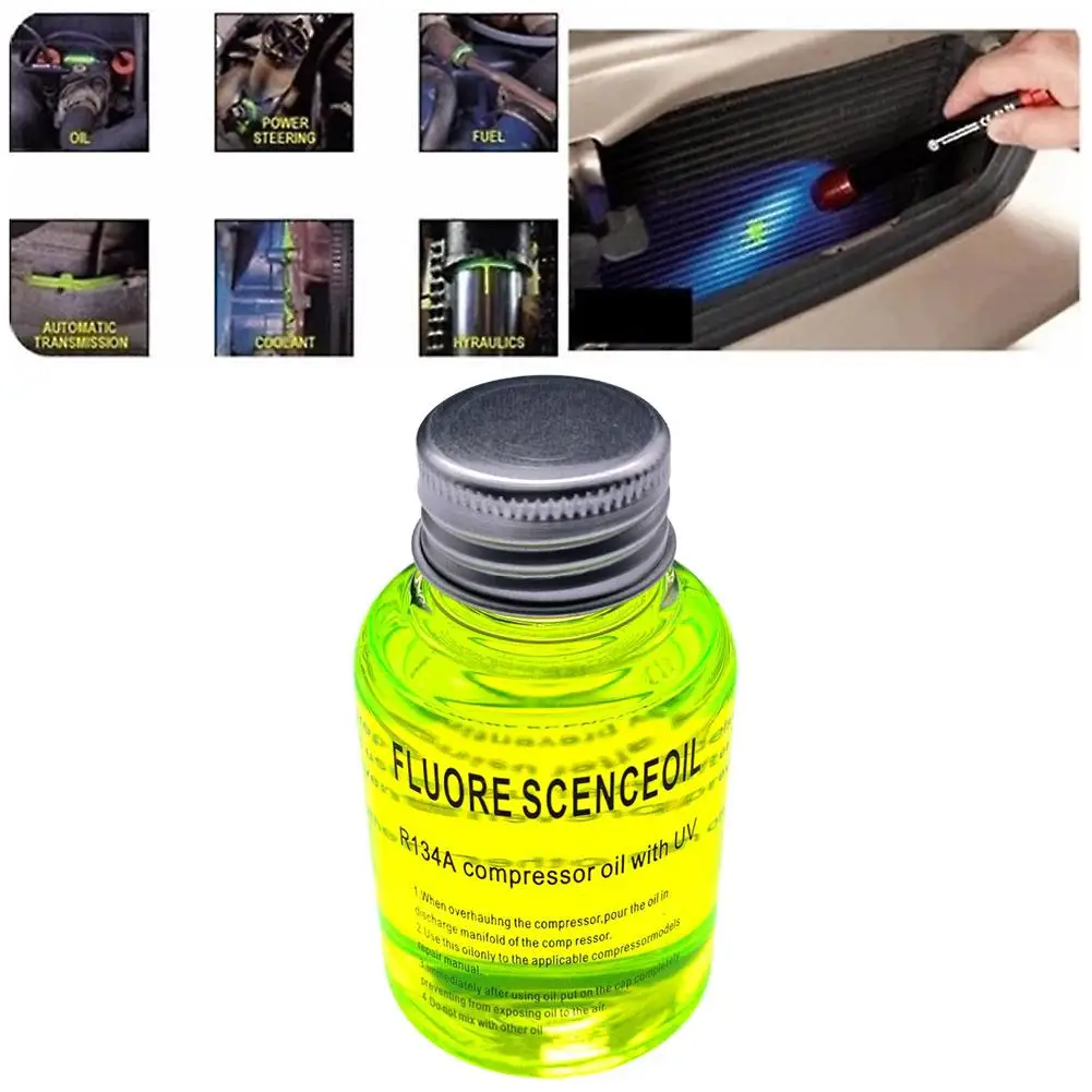 R134a agente de reparo de vazamento de óleo refrigerante agente de entupimento de ar condicionado de carro agente fluorescente de detecção de vazamento de óleo agente de reparo de vazamento