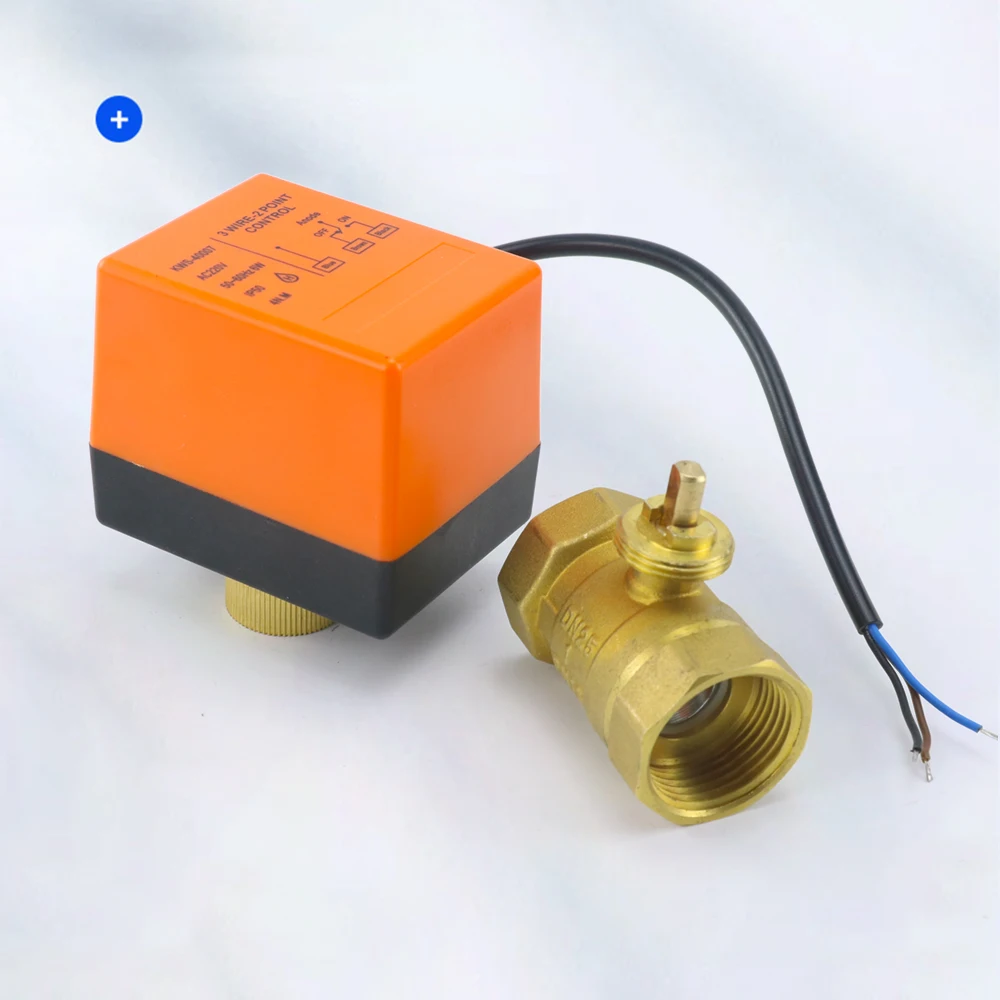 1/2 "3/4" 1 "ทองเหลือง 2-way บอลวาล์วมอเตอร์ DN15/DN20/DN25 สามสาย 2 ควบคุมไฟฟ้า Solenoid วาล์ว 220V AC 12V DC