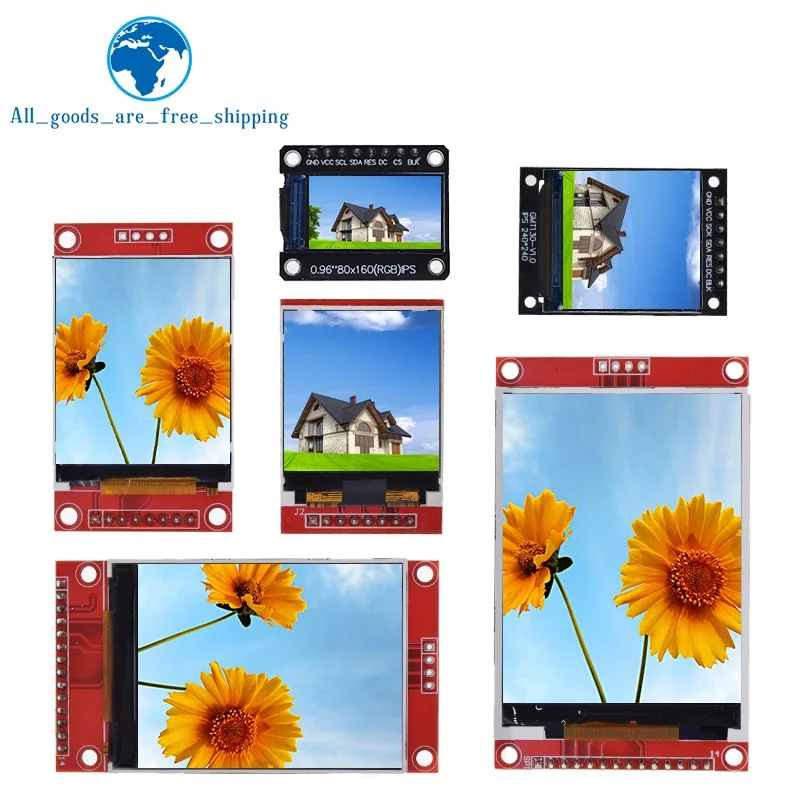 Tzt display tft 0.96/1.3/1.44/1.8/2.4/2.8/3.5 Polegada tft tela colorida módulo lcd ili9341 interface de driver spi para arduino