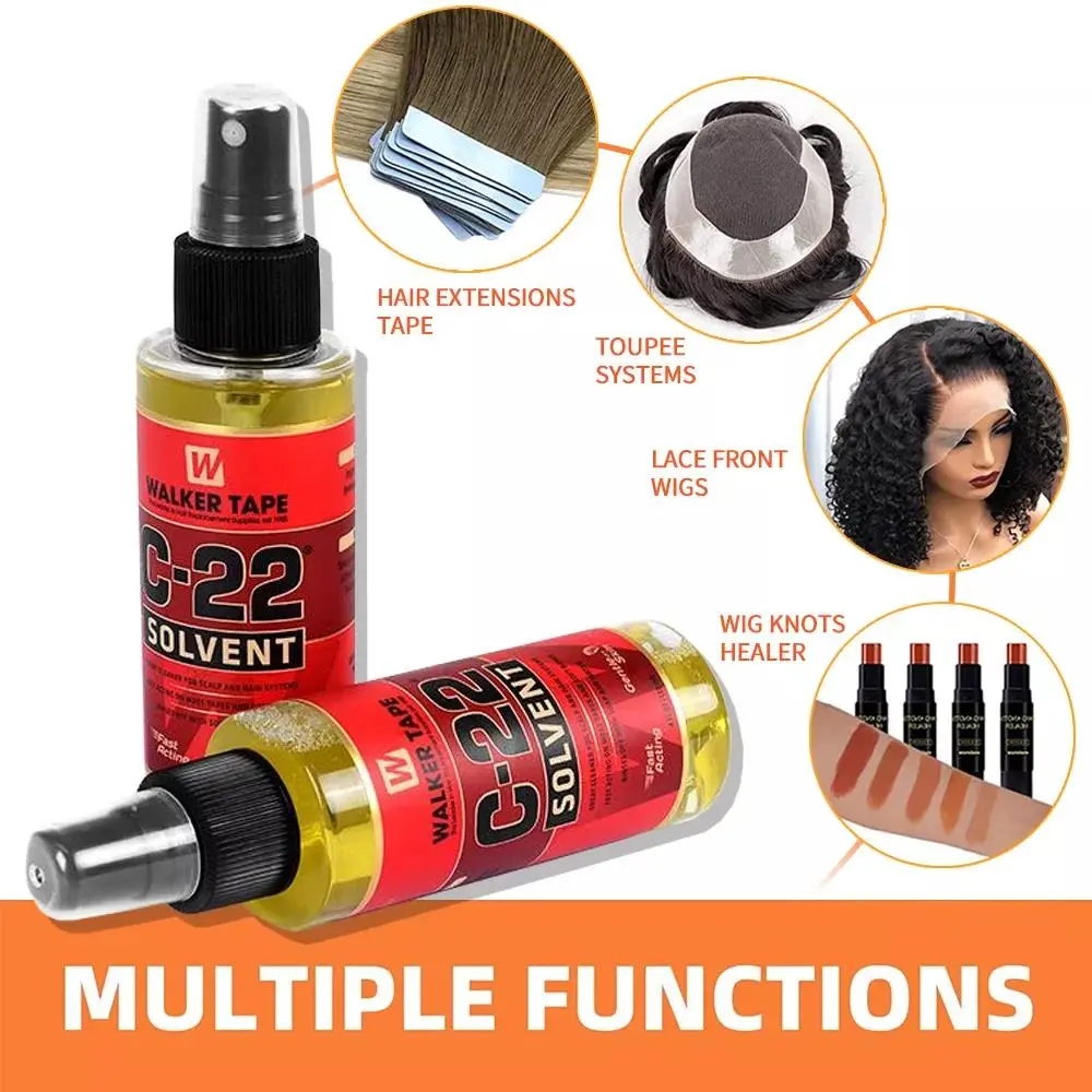 C-22 Spray eliminador de solvente adhesivo para pelucas de encaje cinta para caminar cinta adhesiva de doble cara removedor de extensiones Spray 4OZ