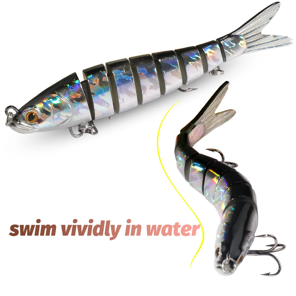 GOBAIT Swimbait 11g 16g 27g señuelo multiarticular segmento biónico de hundimiento lento Pesca lubina anzuelo triple aparejos de Pesca de carpa cebo duro