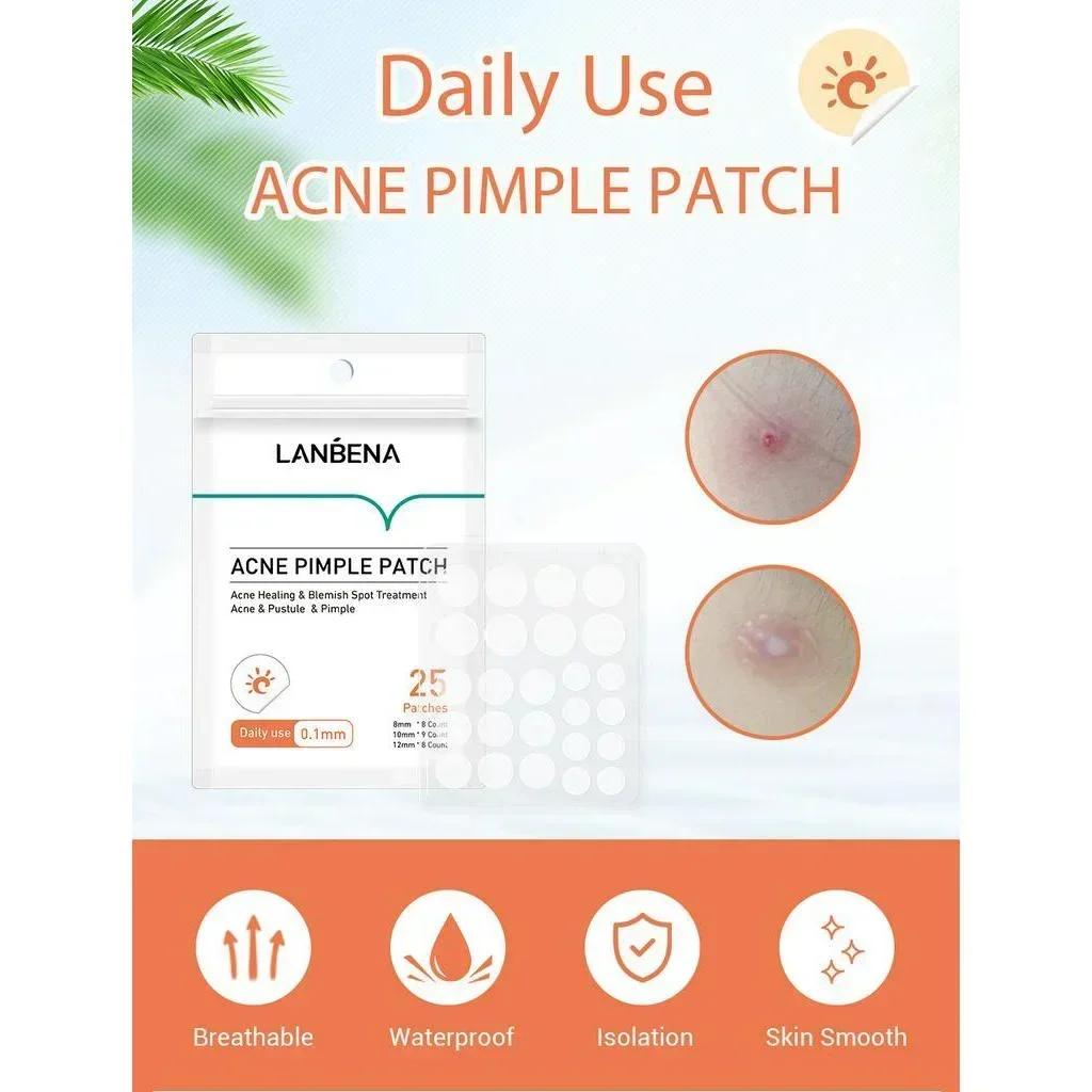 LANBENA Acne Pimple Patch 25pcs Daily Use Invisible Acne Stickers Blemish Treatment Acne Concealer Makeup