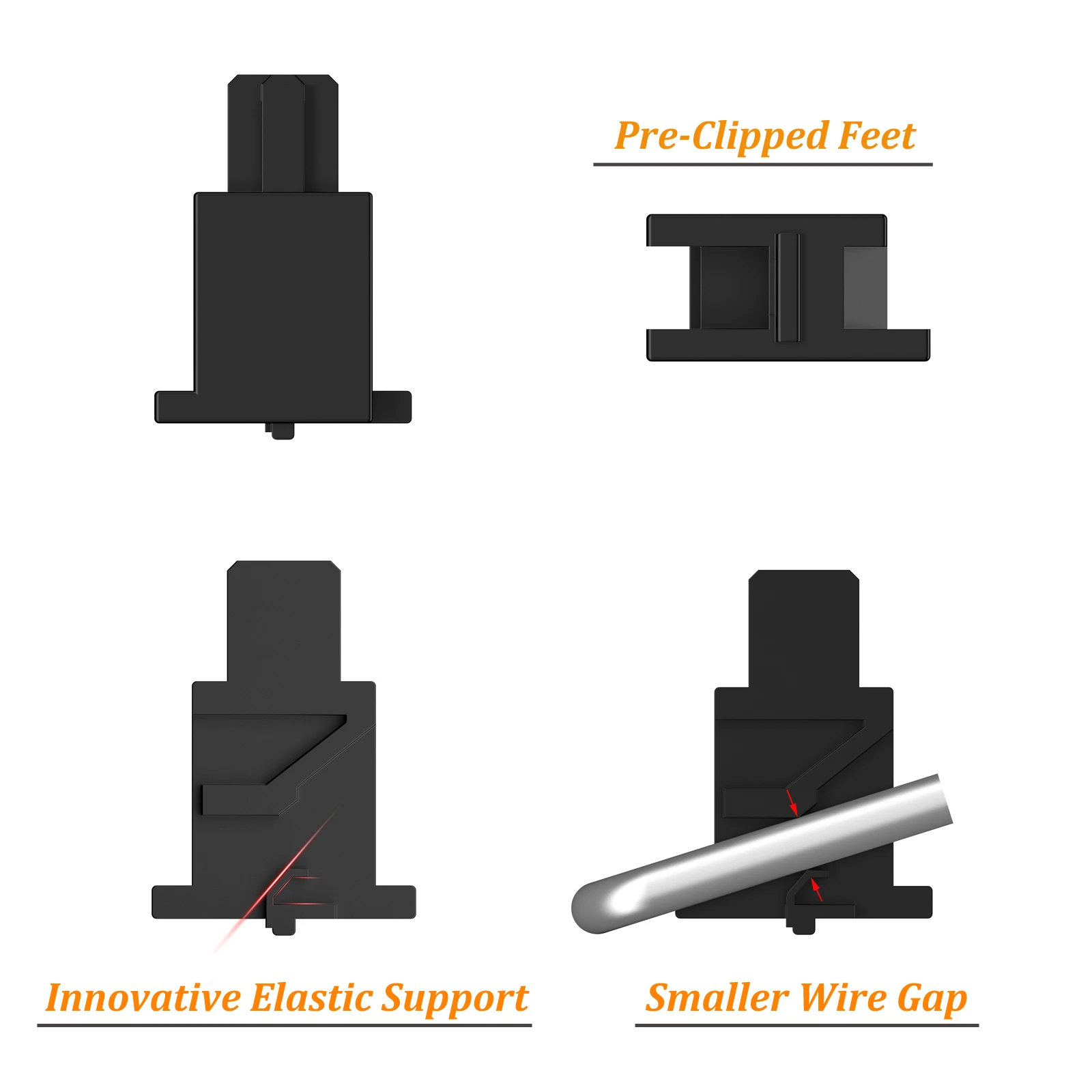 DUROCK Plate Mount Stabilizer V3, Innovative Pre-clipped Stem for Minimum Wire Wobble 2U 6.25U 7U Plate Keyboard Stabilizers V3