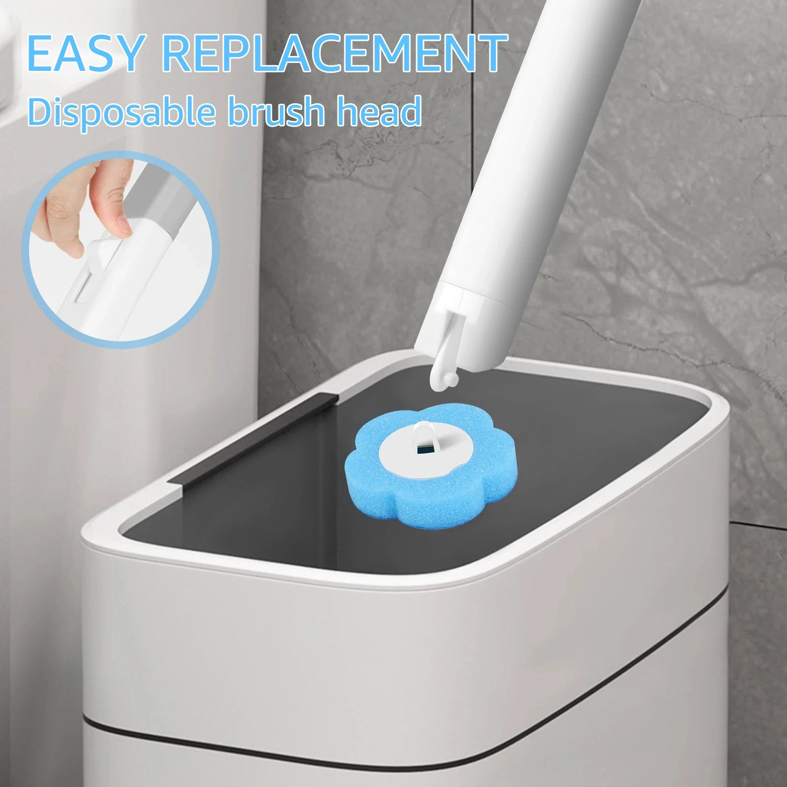 18/36 stuks wegwerp toiletborstel lange steel wandgemonteerde wc-reinigingstoolkit met vervangbare opzetborstel badkameraccessoires